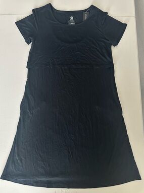 Kindred Bravely NWT Black Short-Sleeve Eleanora Bamboo Maternity/Nursing Dress S